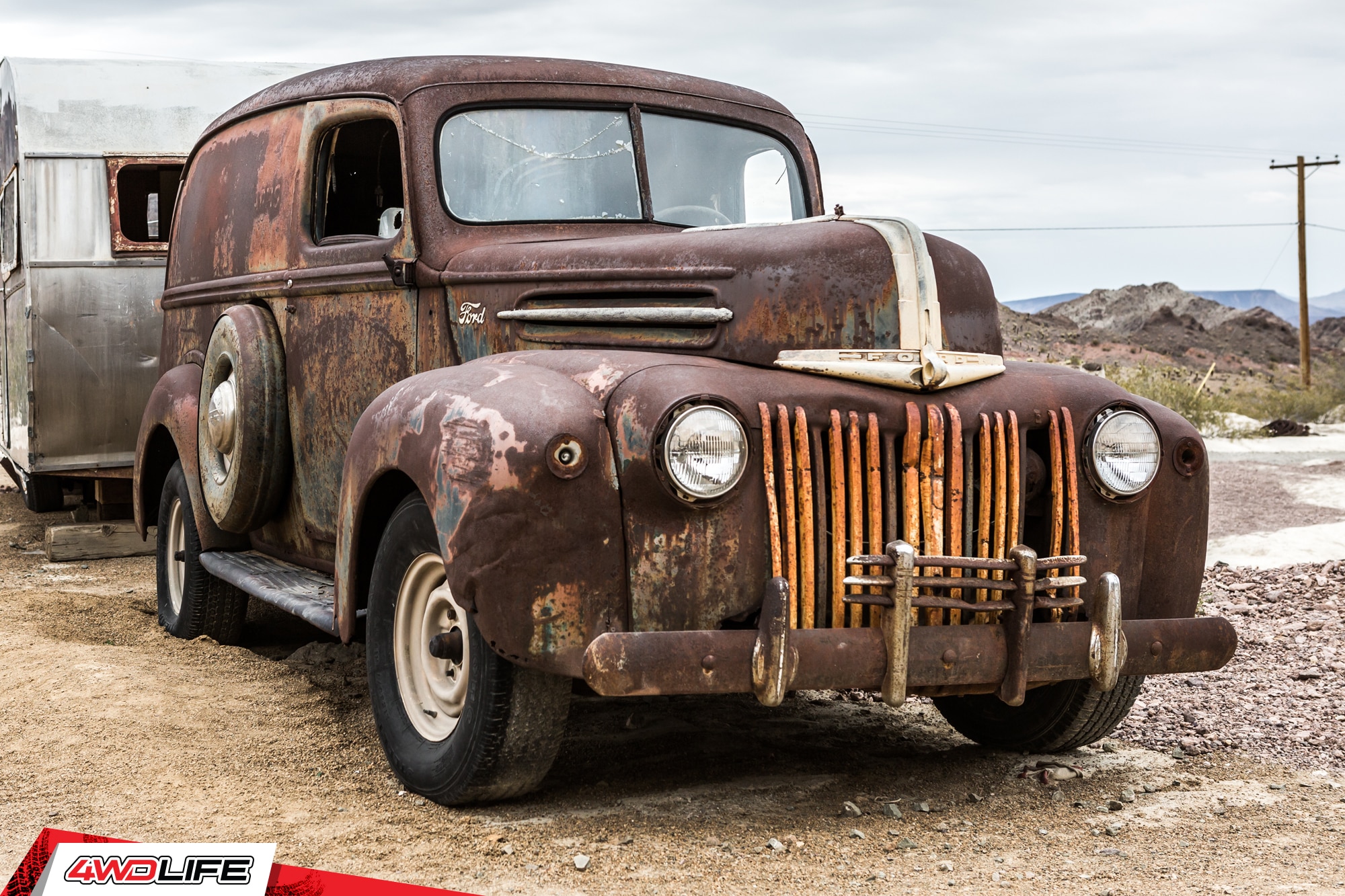 Rusted and abandoned pickup truck